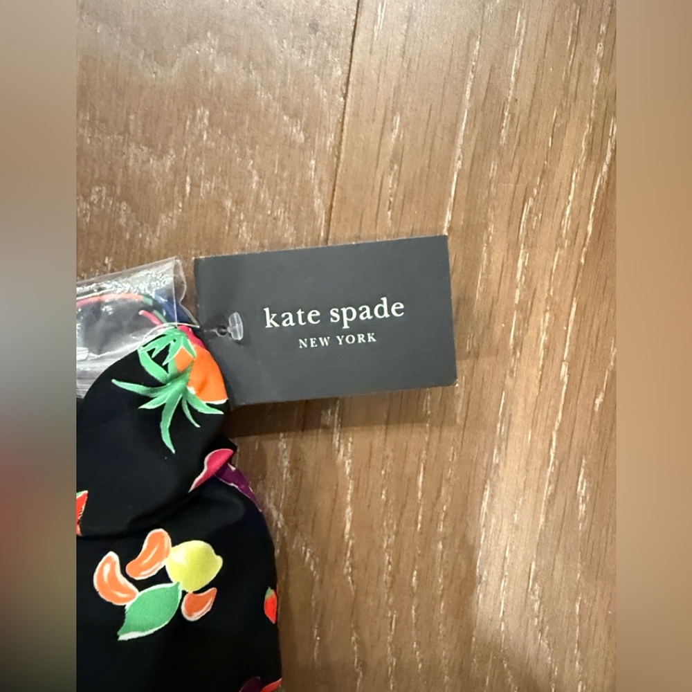 kate spade Black One-Piece Swimsuit with Bright Fruit Print and Pink Lining - Picture 2 of 11